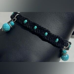 Hand crafted beaded with charms macrame bracelet